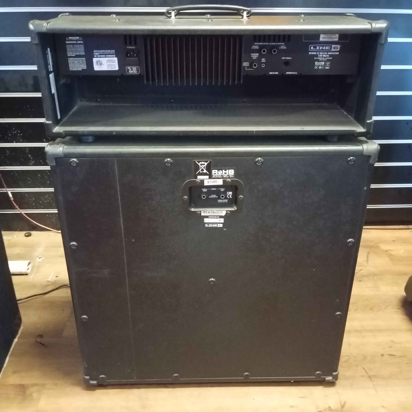 แอมป์กีตาร์ line 6 spider iv hd150 ขนาด 150 วัตต์ พร้อมตู้ลำโพง 4x12 นิ้ว แบบ half stack