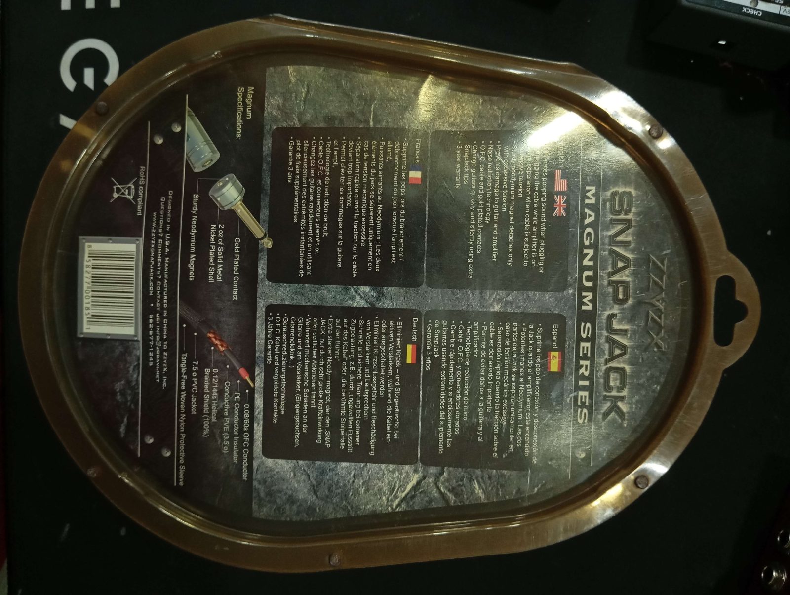 zzyzx สายแจ็คกีตาร์ zz 185 6ม