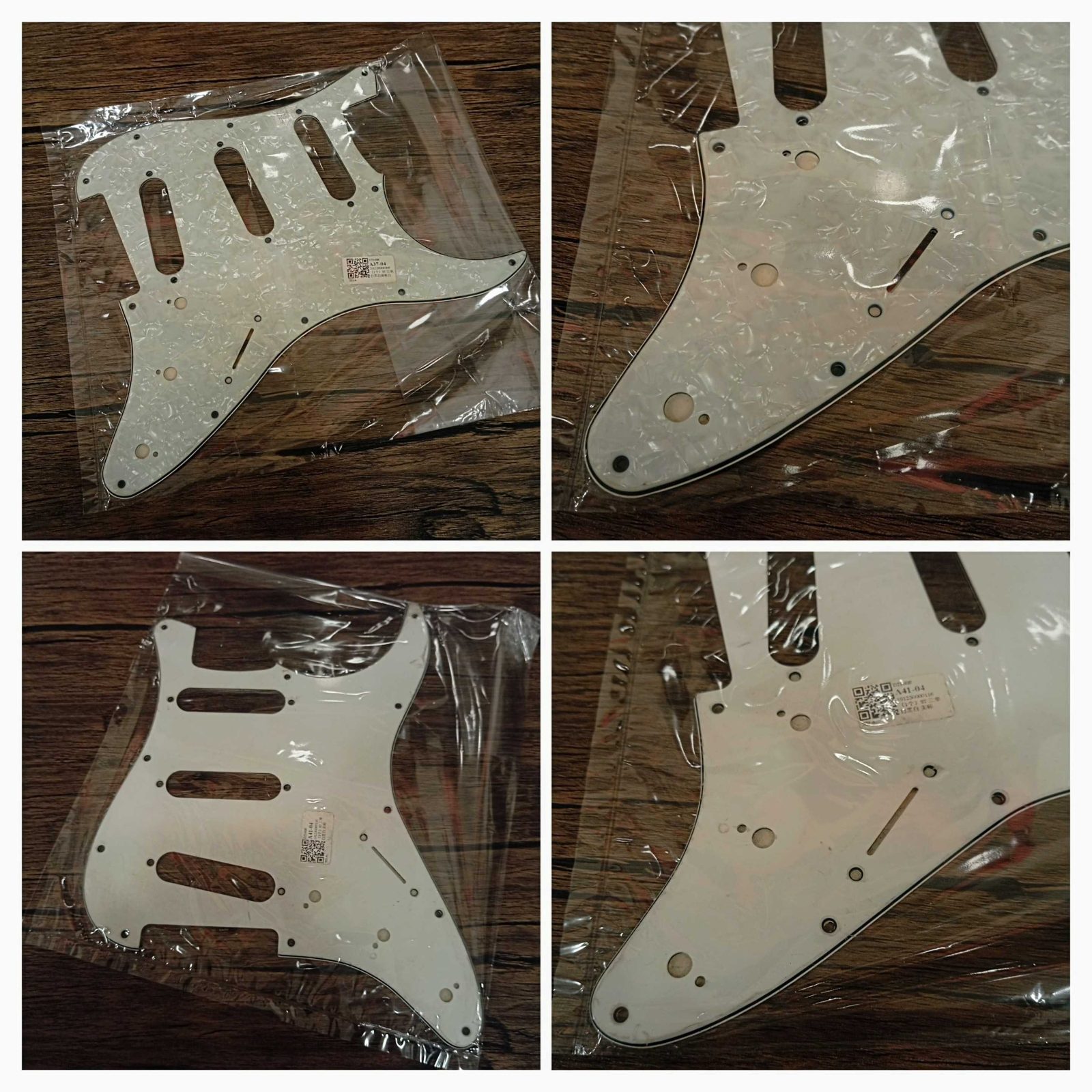 ปิ๊กการ์ดทรง strat sss สีขาวมุก